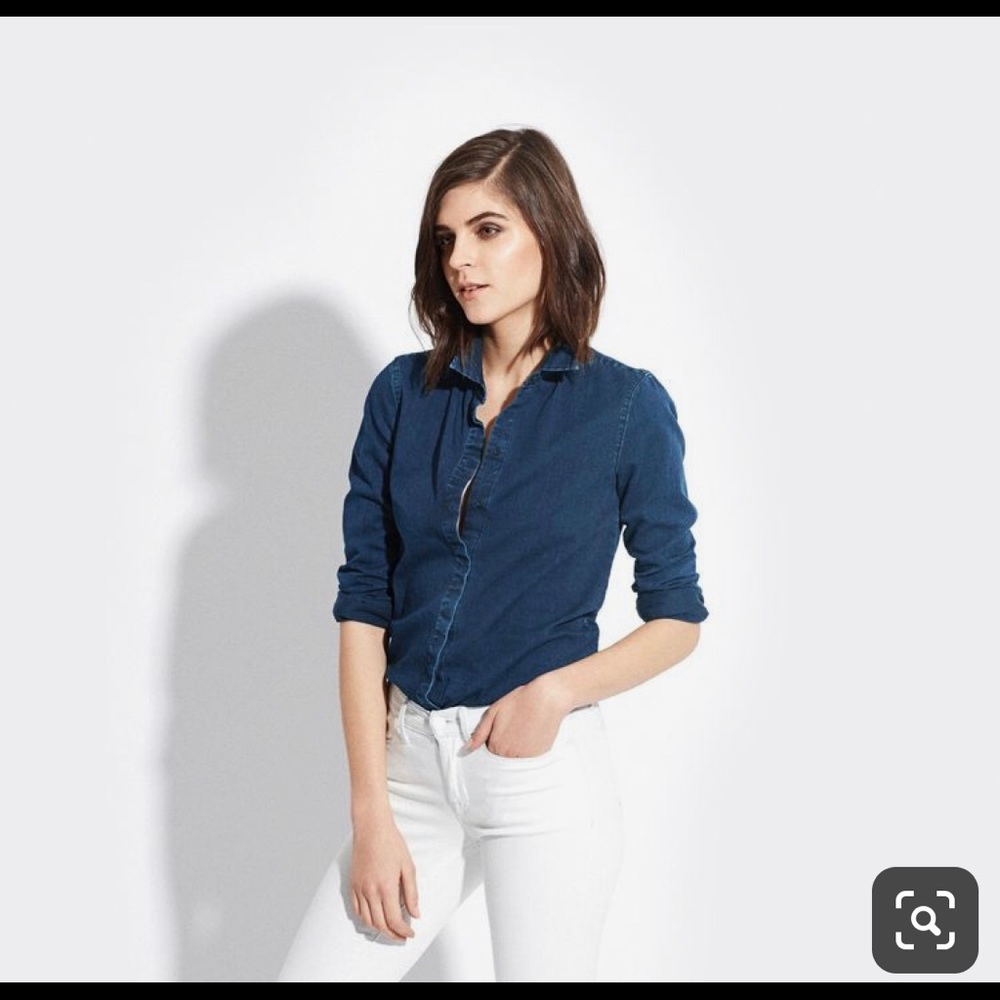 AYR indigo denim chambray button down